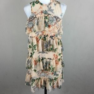 MAXSPORT Sleeveless Floral Tiered Dress
